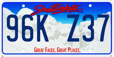SD license plate 96KZ37