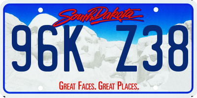 SD license plate 96KZ38