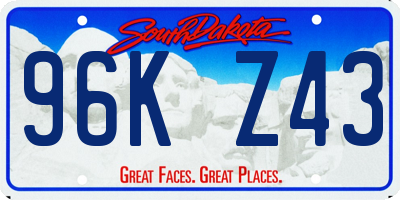 SD license plate 96KZ43