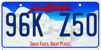 SD license plate 96KZ50