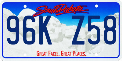 SD license plate 96KZ58