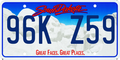 SD license plate 96KZ59