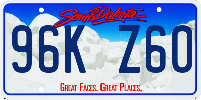 SD license plate 96KZ60