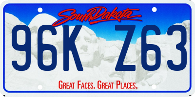 SD license plate 96KZ63