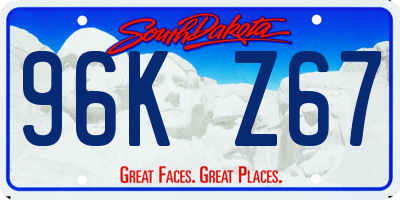 SD license plate 96KZ67