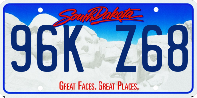 SD license plate 96KZ68