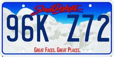 SD license plate 96KZ72