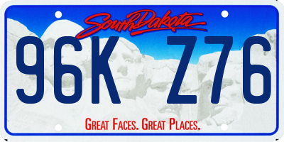 SD license plate 96KZ76