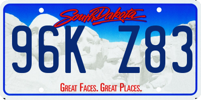 SD license plate 96KZ83