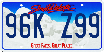 SD license plate 96KZ99