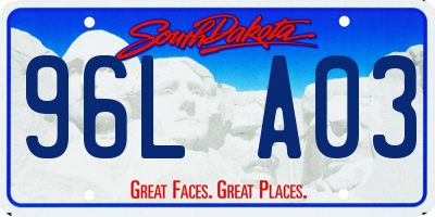 SD license plate 96LA03