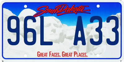 SD license plate 96LA33