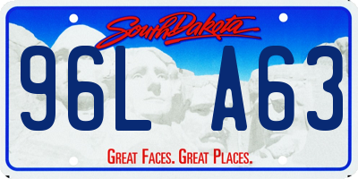 SD license plate 96LA63