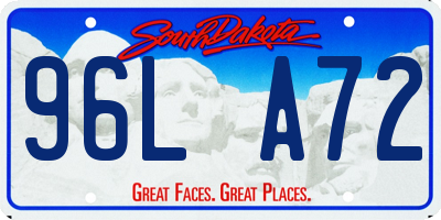 SD license plate 96LA72