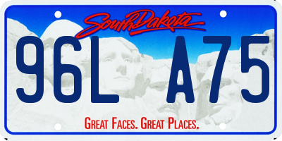 SD license plate 96LA75