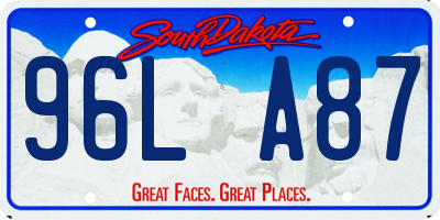 SD license plate 96LA87