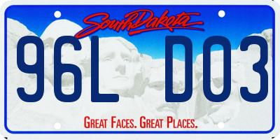 SD license plate 96LD03