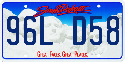 SD license plate 96LD58