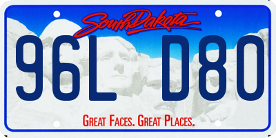 SD license plate 96LD80