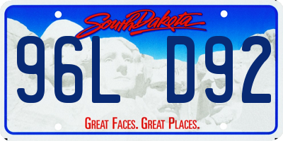SD license plate 96LD92