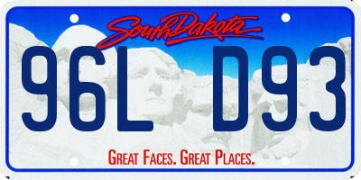 SD license plate 96LD93