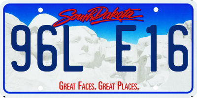 SD license plate 96LE16