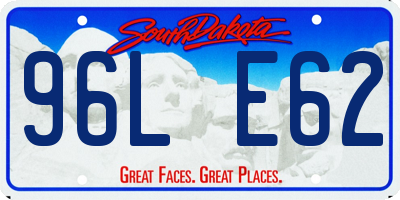 SD license plate 96LE62
