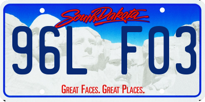 SD license plate 96LF03