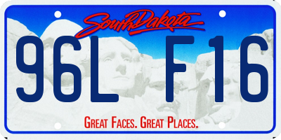 SD license plate 96LF16
