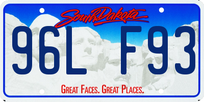 SD license plate 96LF93