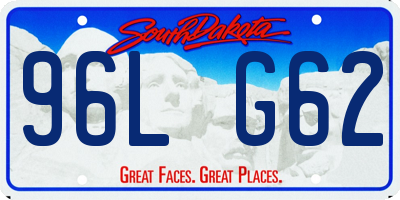 SD license plate 96LG62
