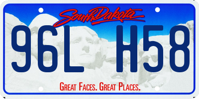 SD license plate 96LH58