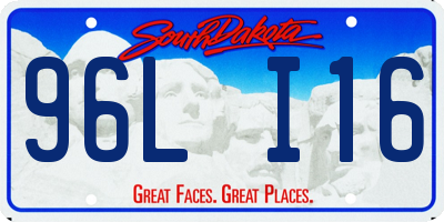 SD license plate 96LI16