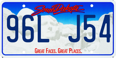 SD license plate 96LJ54