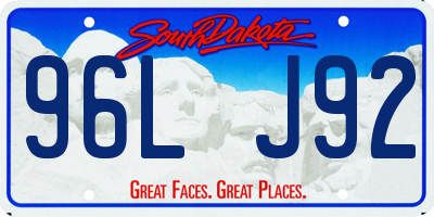 SD license plate 96LJ92