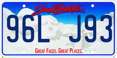 SD license plate 96LJ93