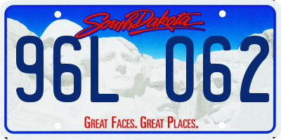 SD license plate 96LO62