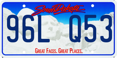 SD license plate 96LQ53