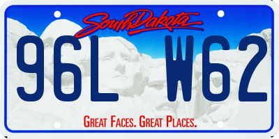 SD license plate 96LW62