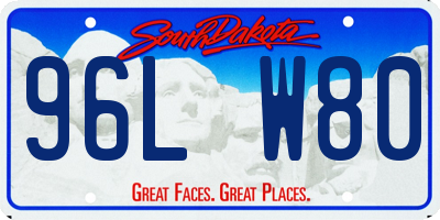SD license plate 96LW80
