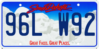 SD license plate 96LW92