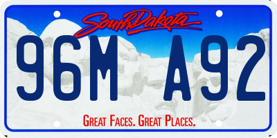 SD license plate 96MA92