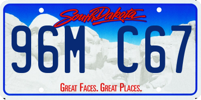 SD license plate 96MC67