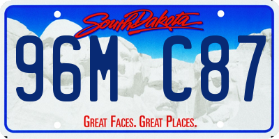SD license plate 96MC87