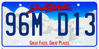 SD license plate 96MD13