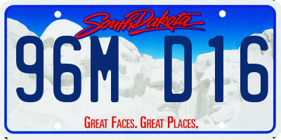 SD license plate 96MD16