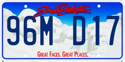 SD license plate 96MD17