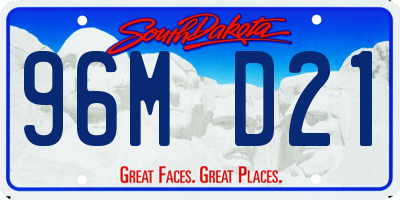 SD license plate 96MD21