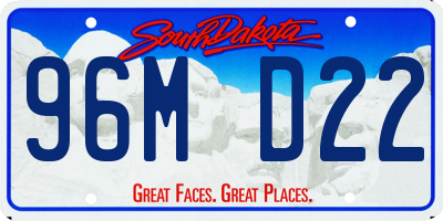 SD license plate 96MD22