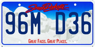 SD license plate 96MD36
